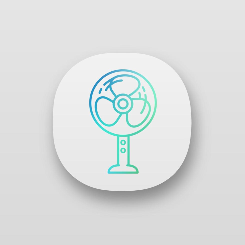 Standbodenventilator-App-Symbol. Lüfter für Zuhause. Haushaltsgerät. ui ux-benutzeroberfläche. Web- oder mobile Anwendung. vektor isolierte illustration