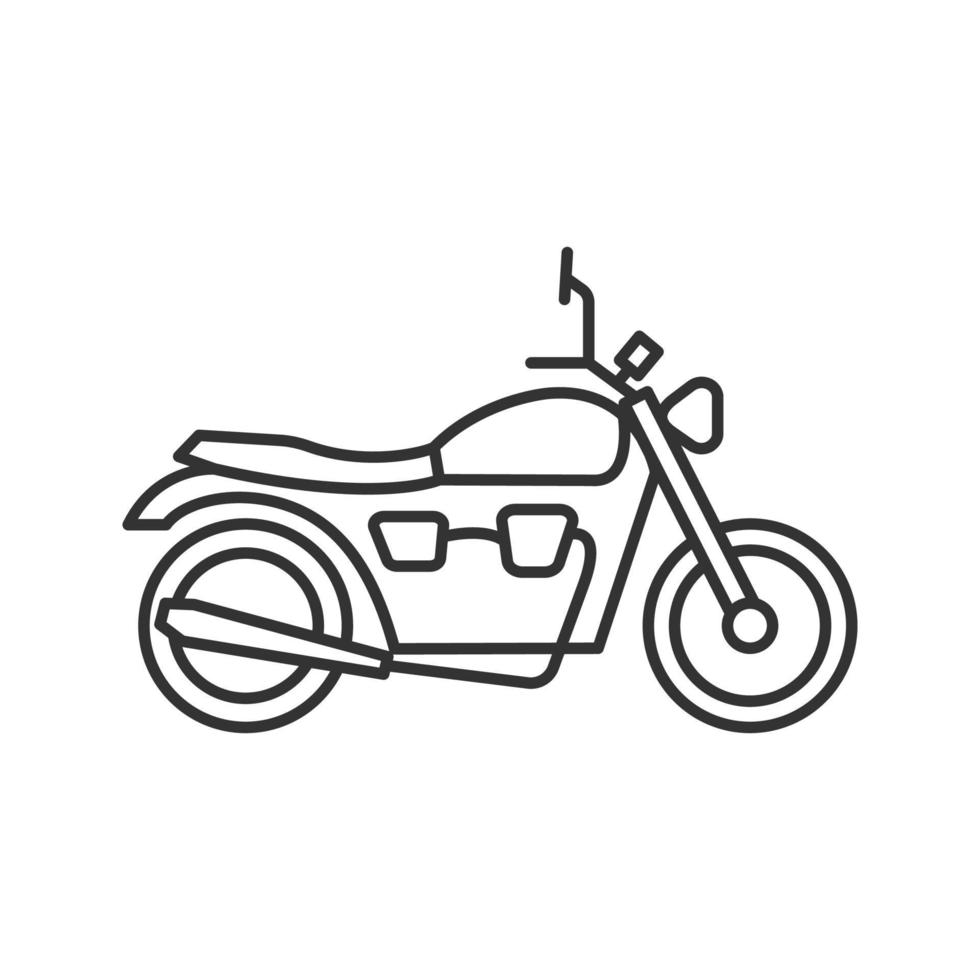 Motorrad lineares Symbol. dünne Liniendarstellung. Motorrad. Kontursymbol. Vektor isoliert Umrisszeichnung