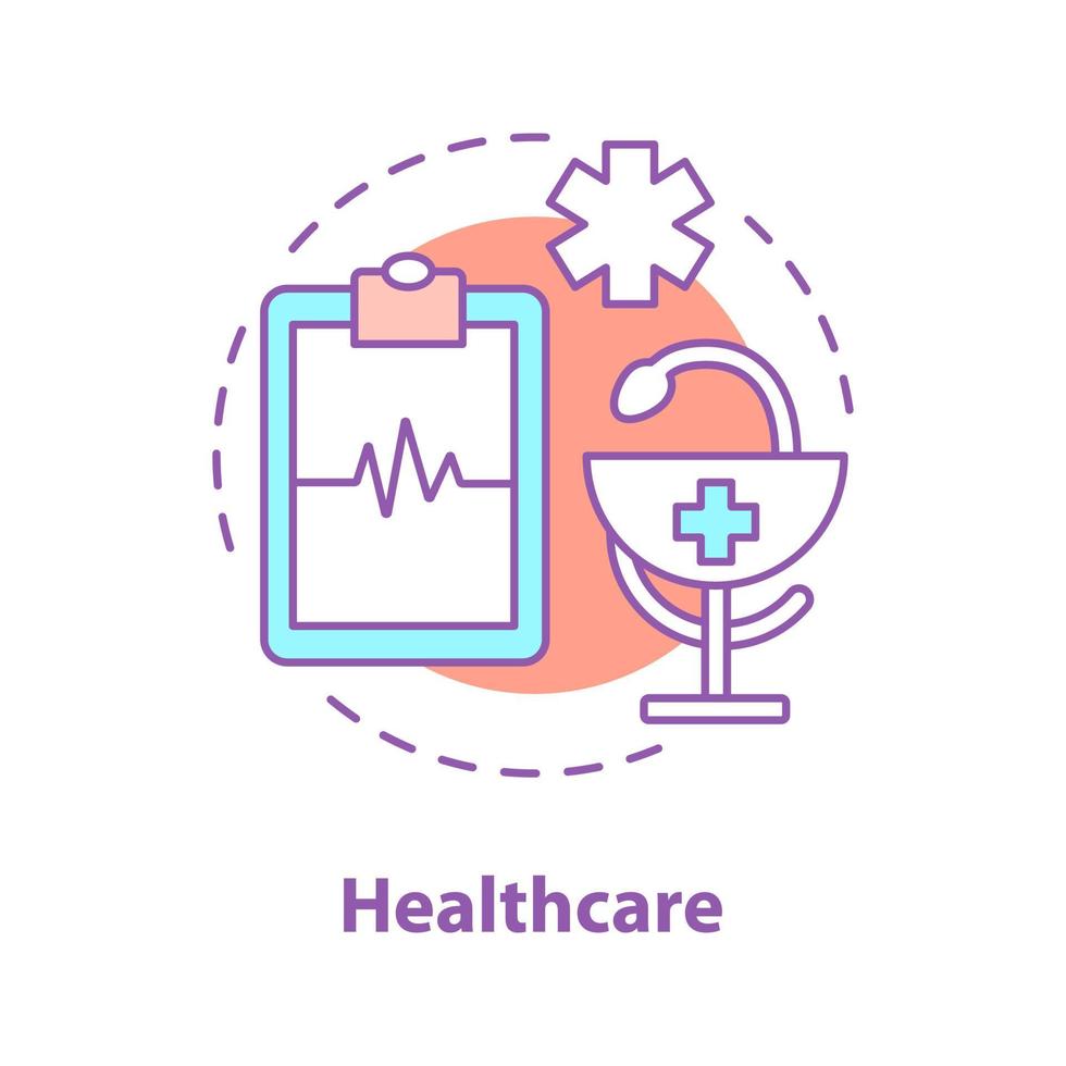 Symbol für Medizin-Konzept. medizinische Notfallidee dünne Linie Illustration. Gesundheitspflege. Vektor isolierte Umrisszeichnung