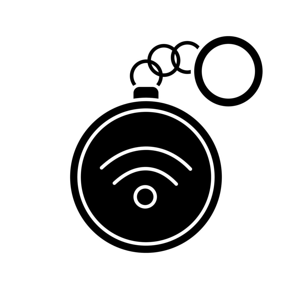 nfc Schmuckstück Glyphe Symbol. Near Field Communication. RFID-Tag. berührungslose Technologie. Silhouettensymbol. negativer Raum. vektor isolierte illustration