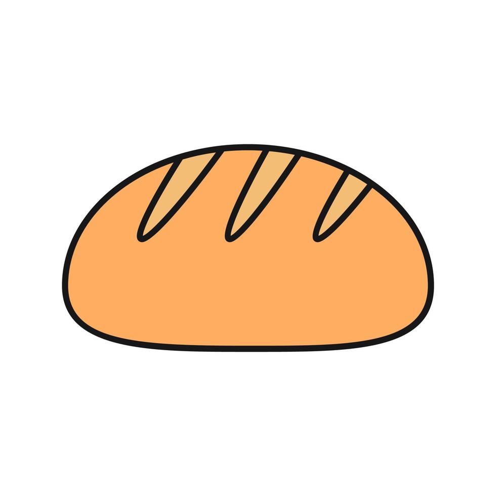 weißes rundes Brotfarbsymbol. Bäckerei. isolierte Vektorillustration vektor