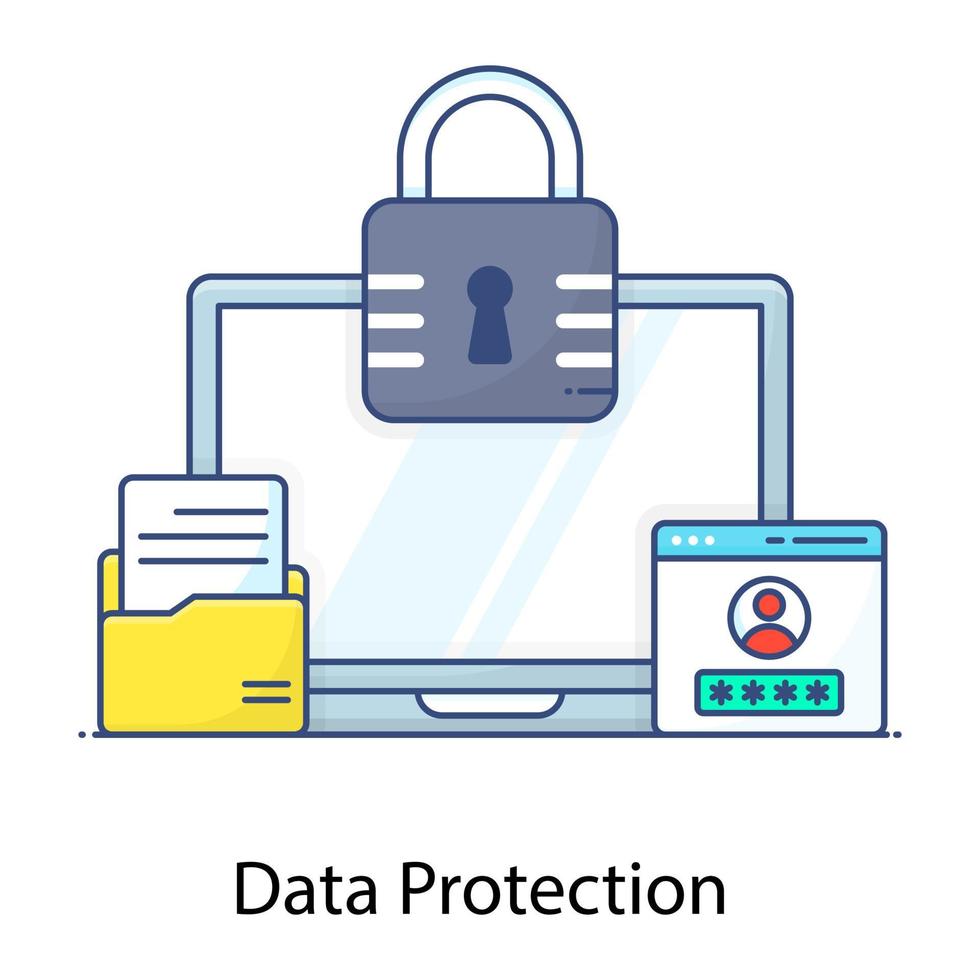 ein flacher Vektor des Datenschutzes, editierbares Symbol