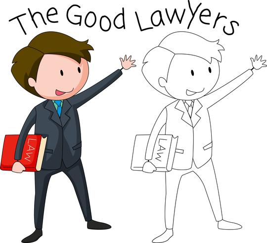 En doodle advokat karaktär vektor