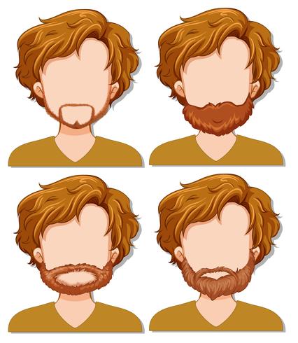 Manncharakter mit unterschiedlichem Bart vektor