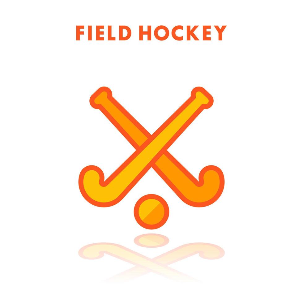 Feldhockey-Symbol isoliert auf weiß vektor
