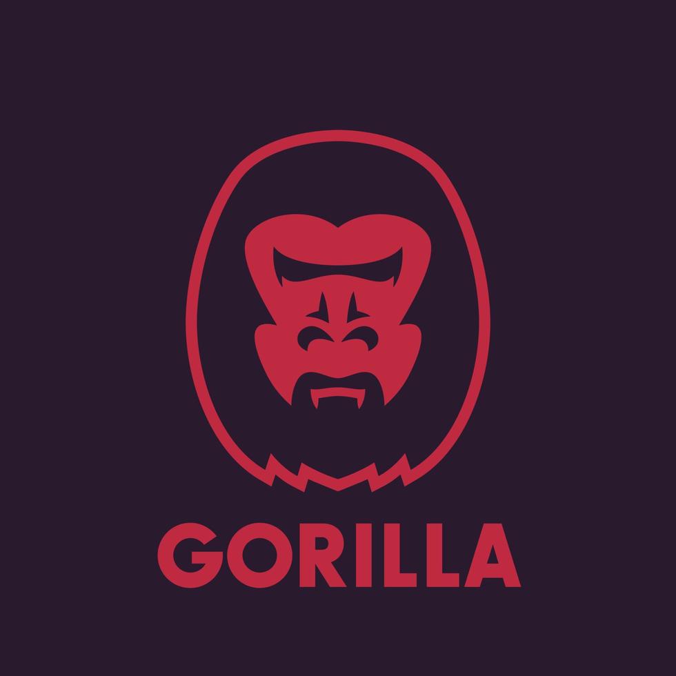 gorilla huvud vektor logotyp element