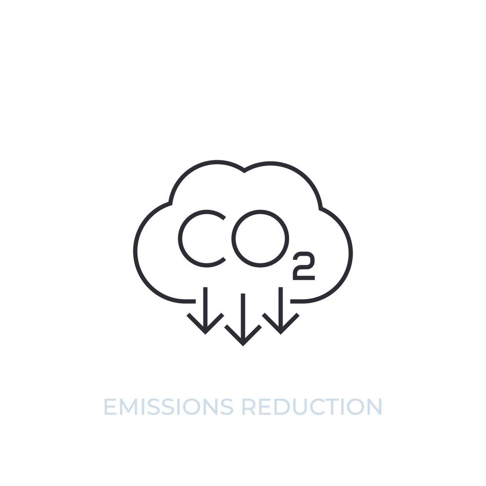 CO2, CO2-Emissionsreduzierung, Vektorliniensymbol vektor