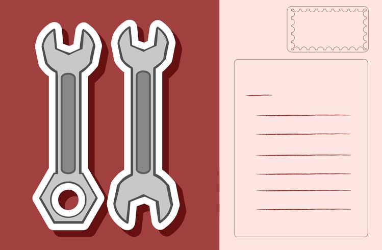 Postkartenauslegung mit zwei Schlüsseln vektor