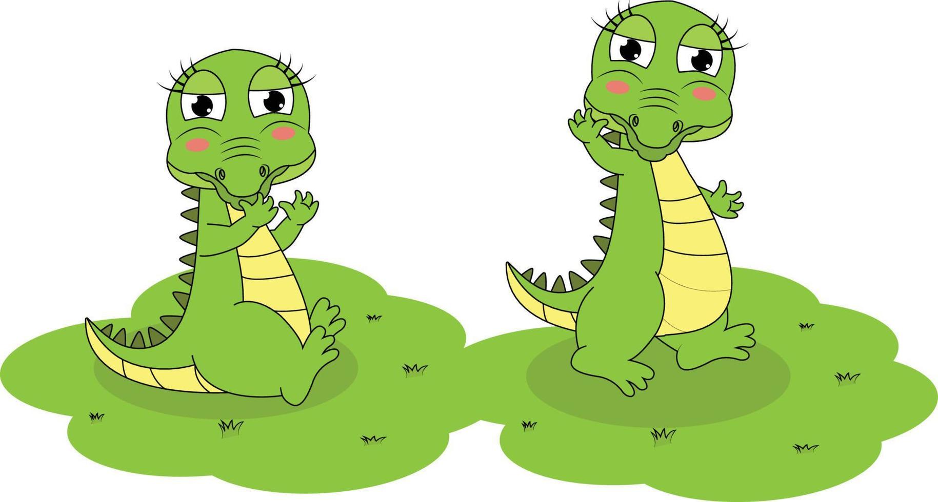 niedliche Krokodil-Tier-Cartoon-Vektorgrafik vektor