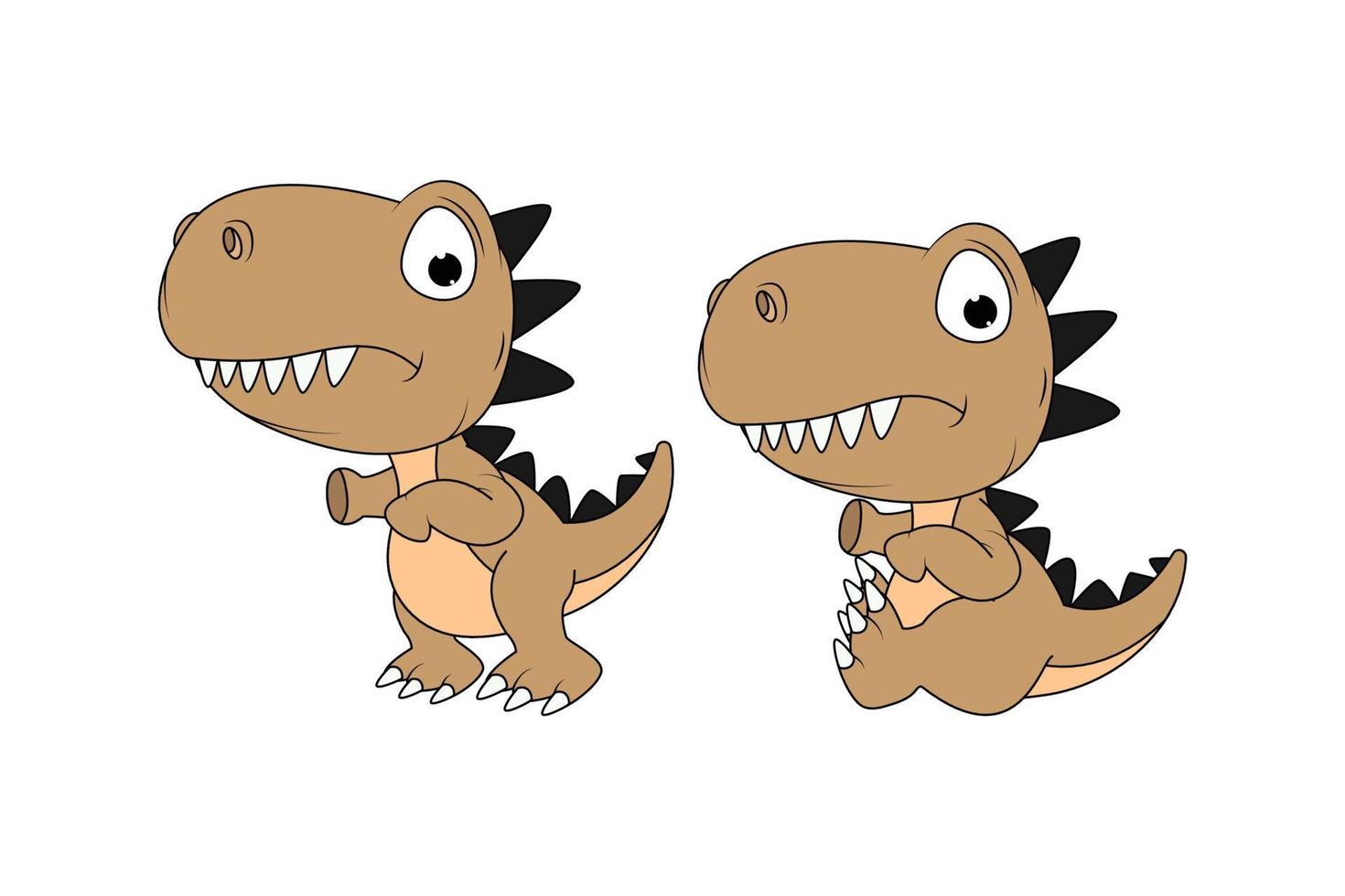 niedliche Dinosaurier-Tier-Cartoon-Vektorgrafik vektor