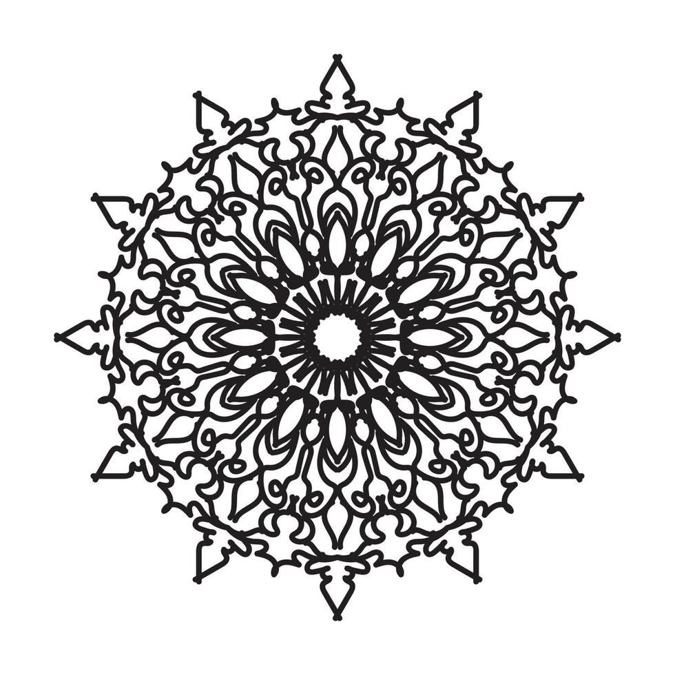 kreisförmiges muster in form von mandala für henna mehndi tattoo dekoration. dekoratives Ornament im orientalischen Ethno-Stil. Malbuch Seite. vektor
