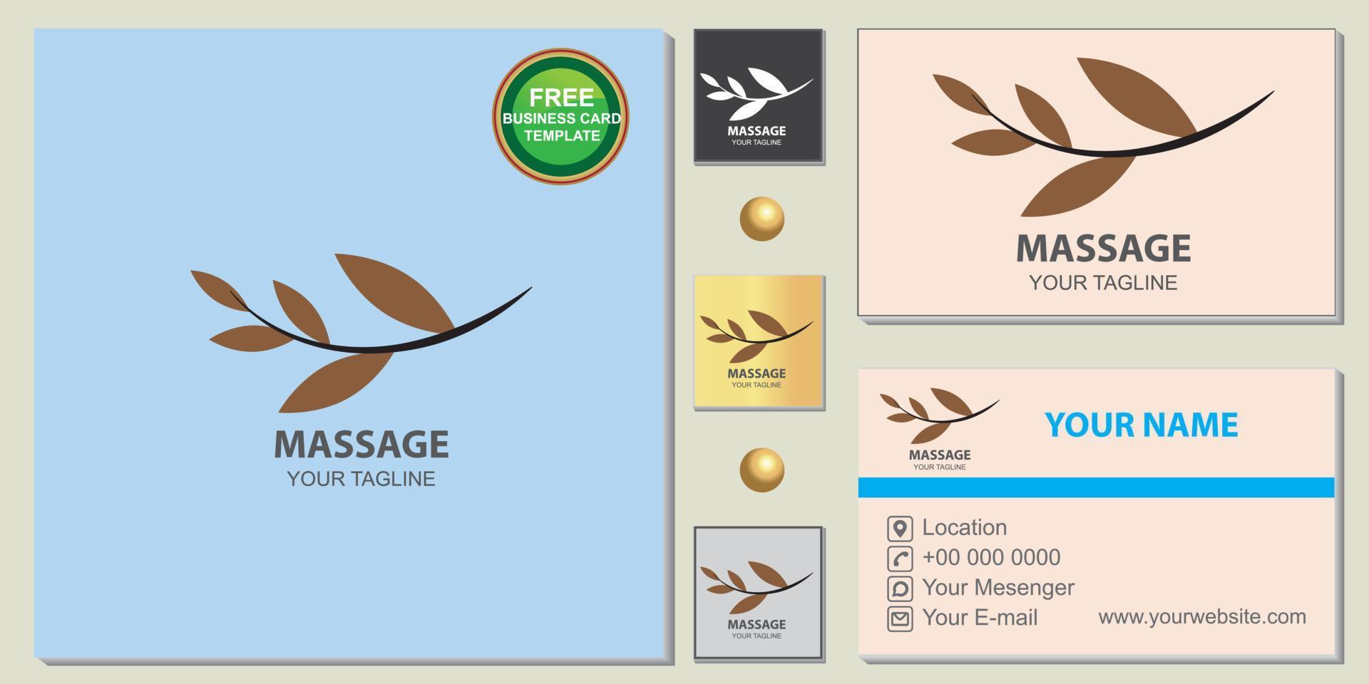 Massage Logo Premium kostenlose elegante Visitenkarte Vorlage Vektor eps 10