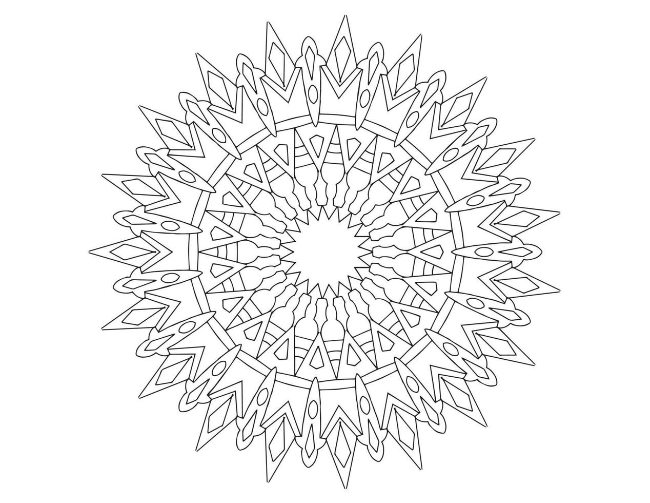 Mandala schwarz und weiß, Tattoo, Malseite, Kreis, Ornamente, vektor