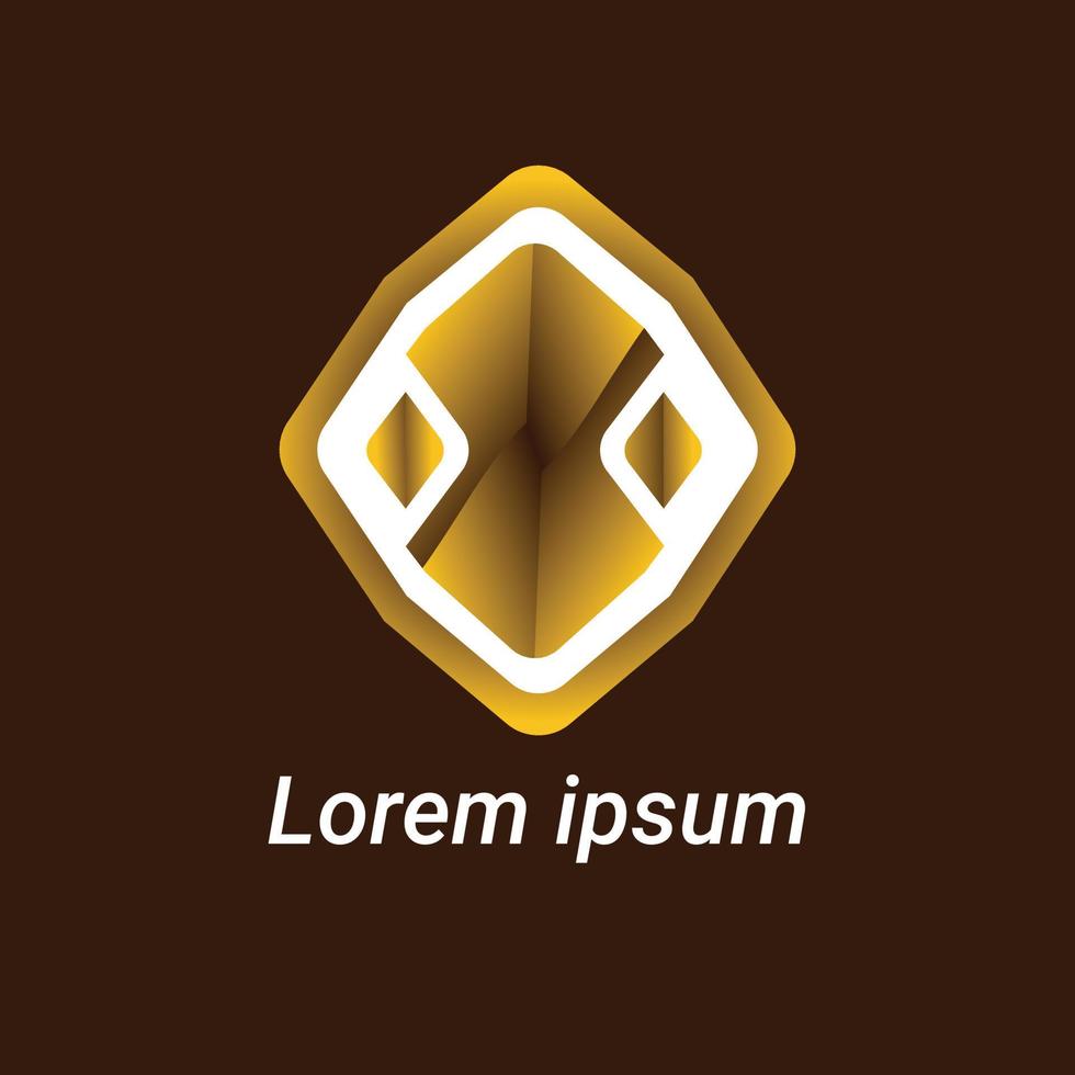 Logo-Design mit goldenem Schild vektor