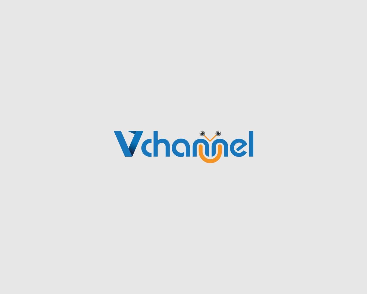 v kanal logotyp designmall vektor