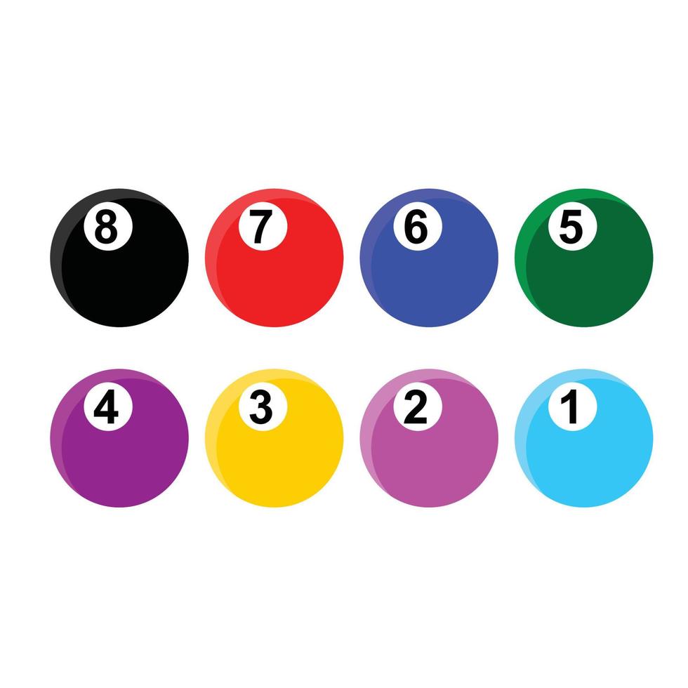 8-Ball-Set-Vektordesign vektor