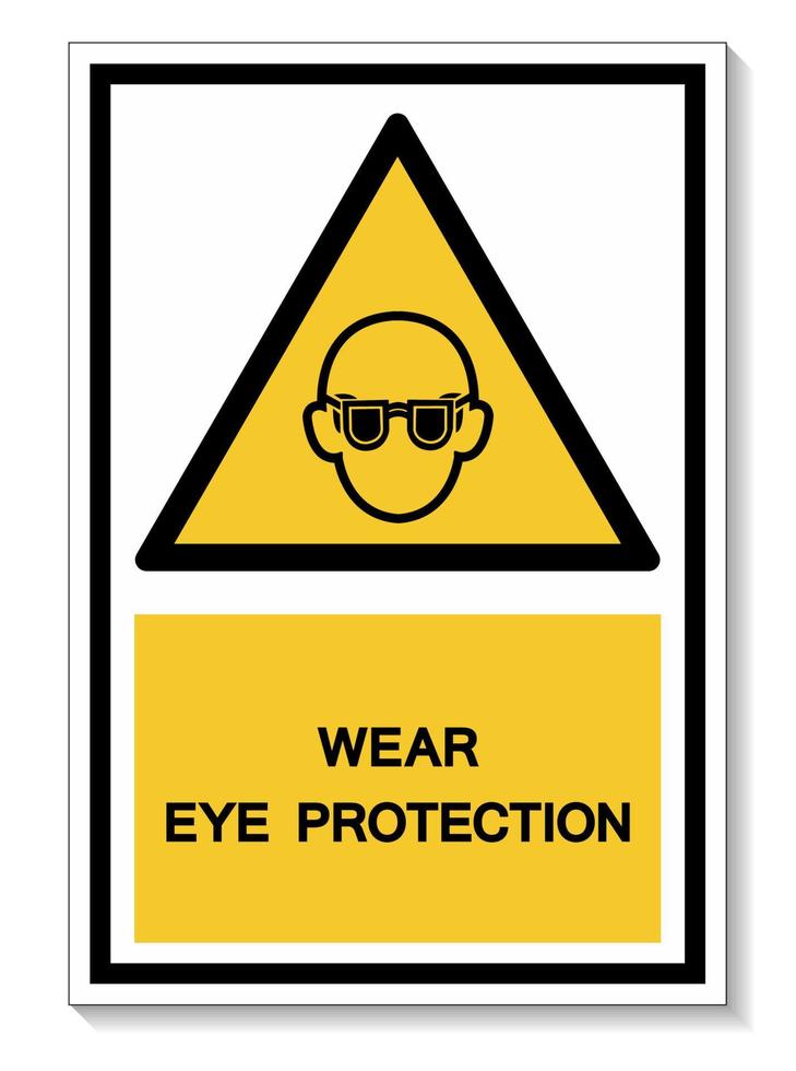 Symbol tragen Schutzbrille Zeichen isolieren auf weißem Hintergrund, Vektor-Illustration eps.10 vektor