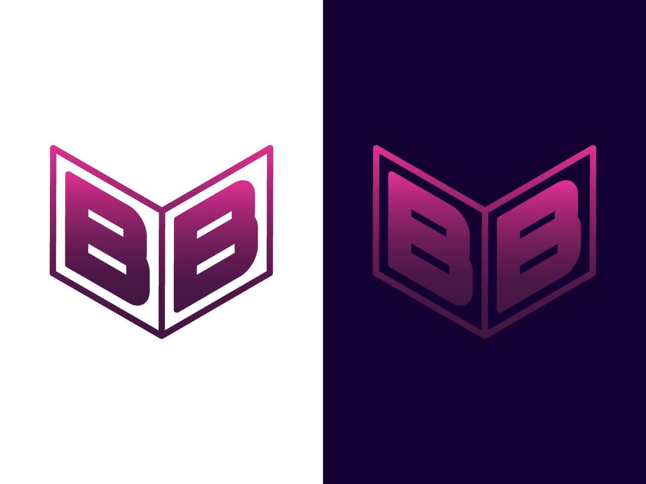 initial bokstav bb minimalistisk och modern 3d-logotypdesign vektor