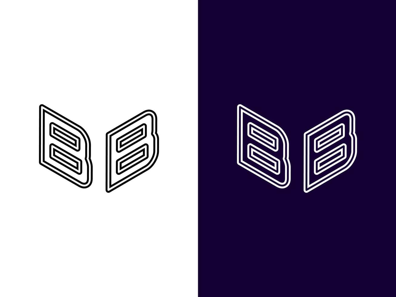 anfangsbuchstabe bb minimalistisches und modernes 3d-logo-design vektor