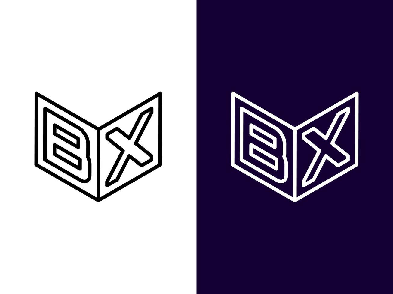 anfangsbuchstabe bx minimalistisches und modernes 3d-logo-design vektor