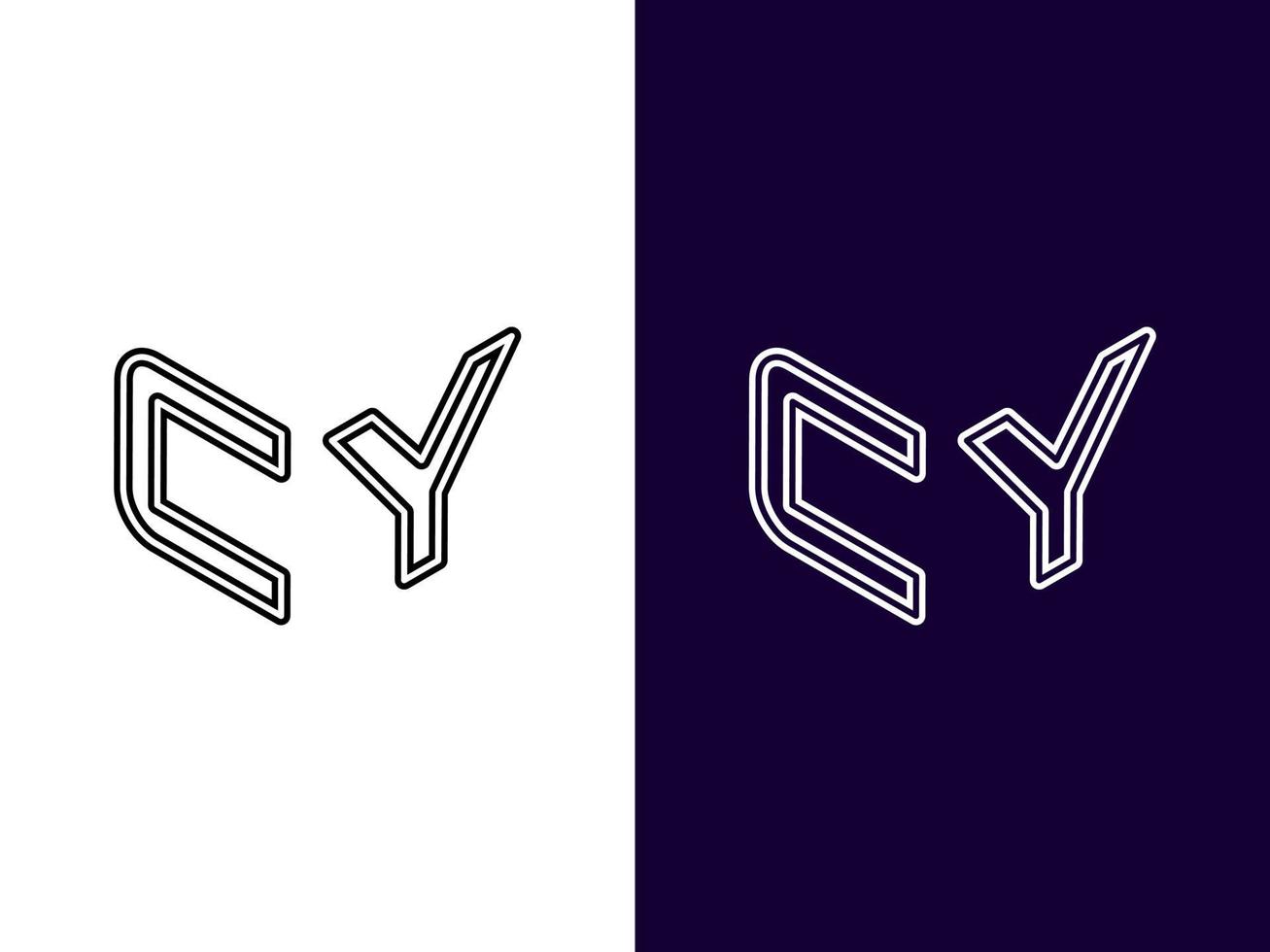 initial bokstav cy minimalistisk och modern 3d-logotypdesign vektor