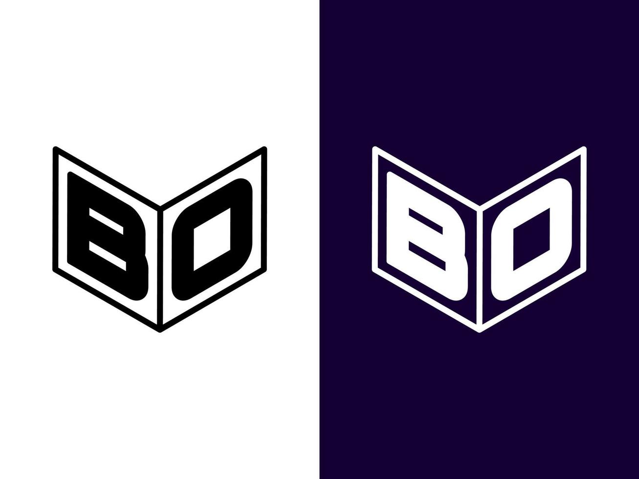 anfangsbuchstabe bo minimalistisches und modernes 3d-logo-design vektor