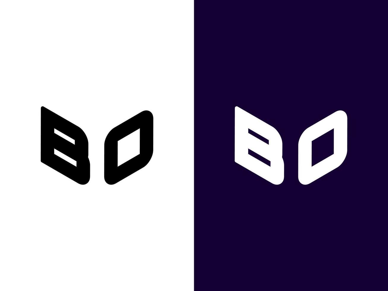 initial bokstav bo minimalistisk och modern 3d-logotypdesign vektor