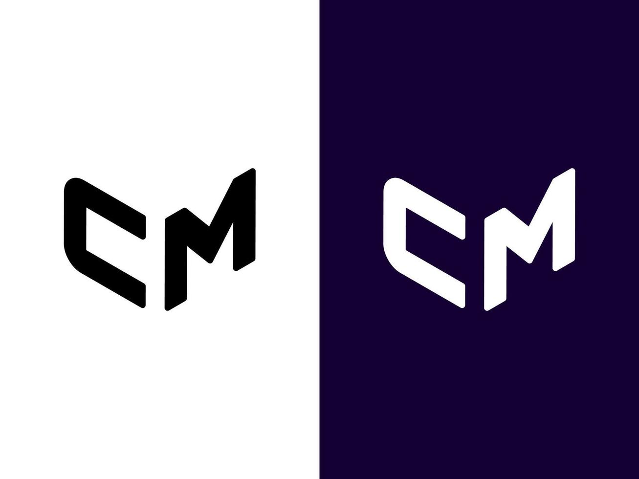 Anfangsbuchstabe cm minimalistisches und modernes 3D-Logo-Design vektor