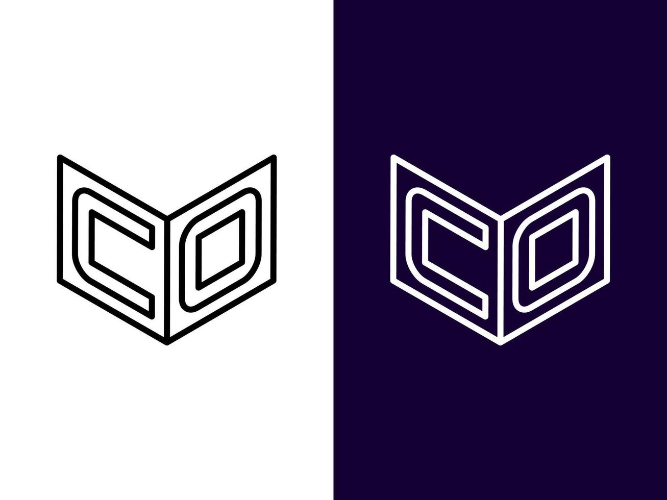 initialbokstav med minimalistisk och modern 3d-logotypdesign vektor