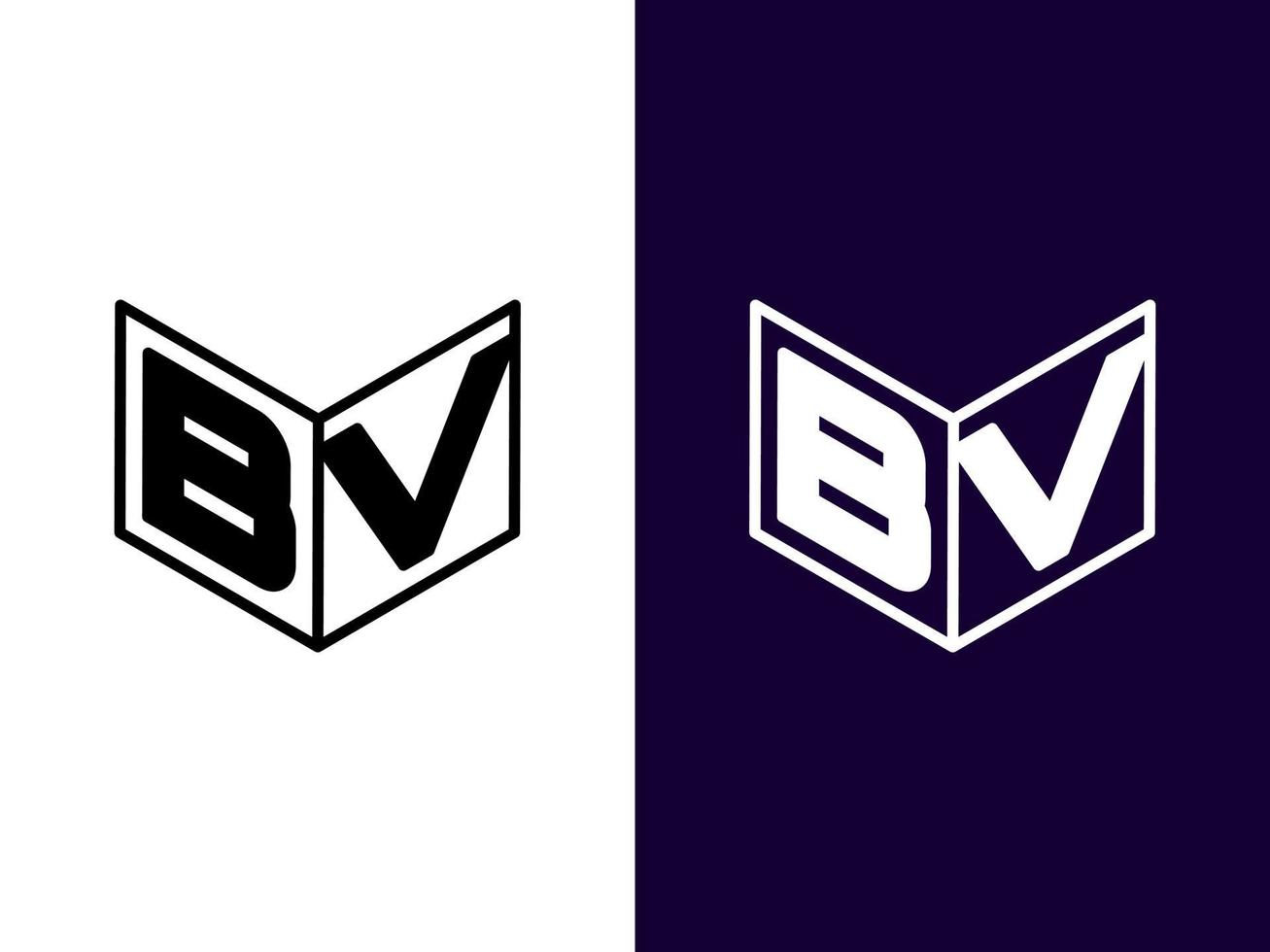 anfangsbuchstabe bv minimalistisches und modernes 3d-logo-design vektor