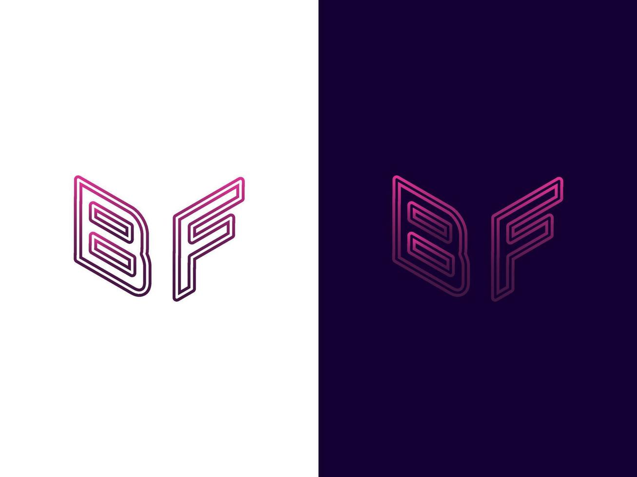 anfangsbuchstabe bf minimalistisches und modernes 3d-logo-design vektor