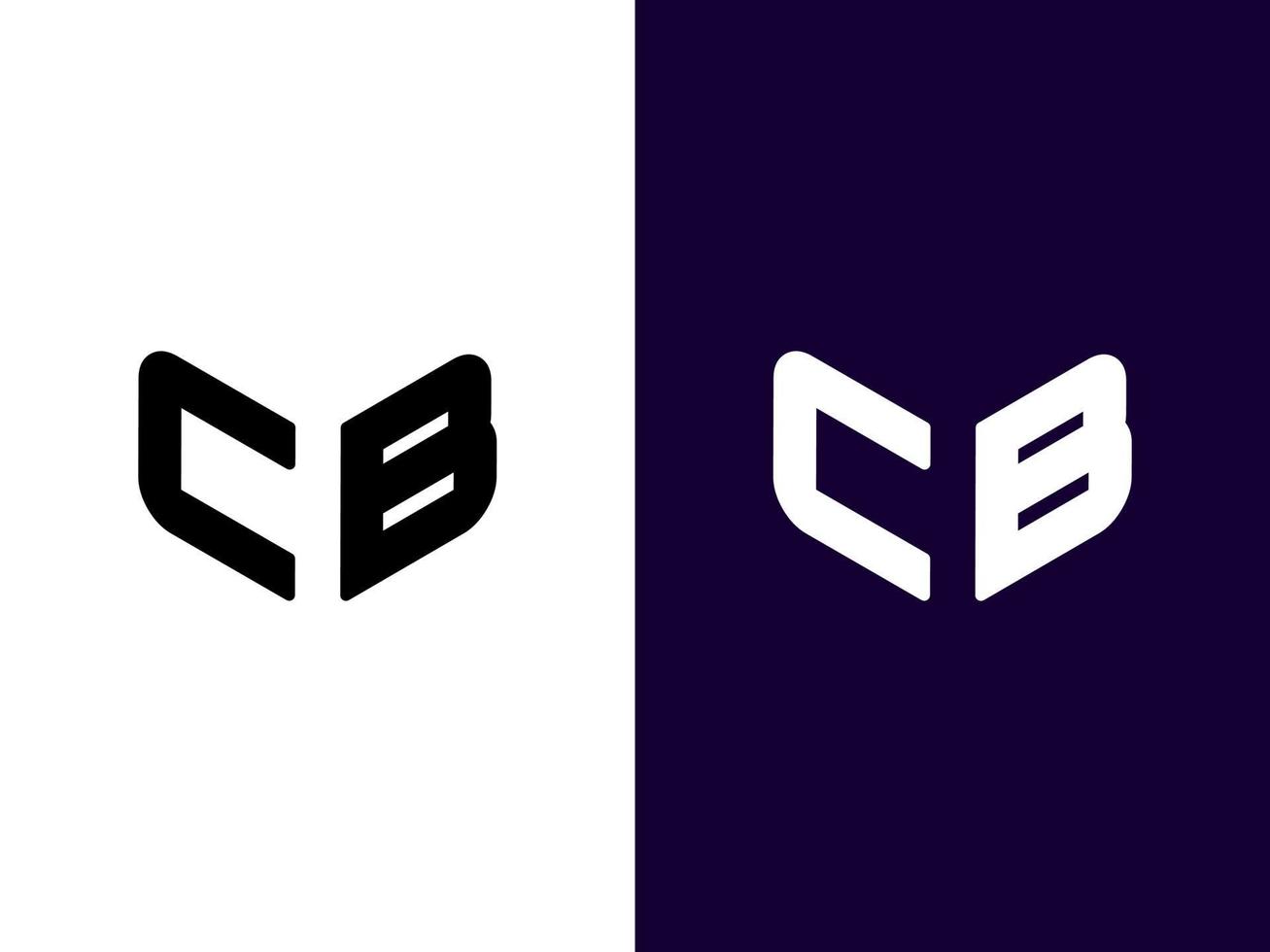 initial bokstav cb minimalistisk och modern 3d-logotypdesign vektor