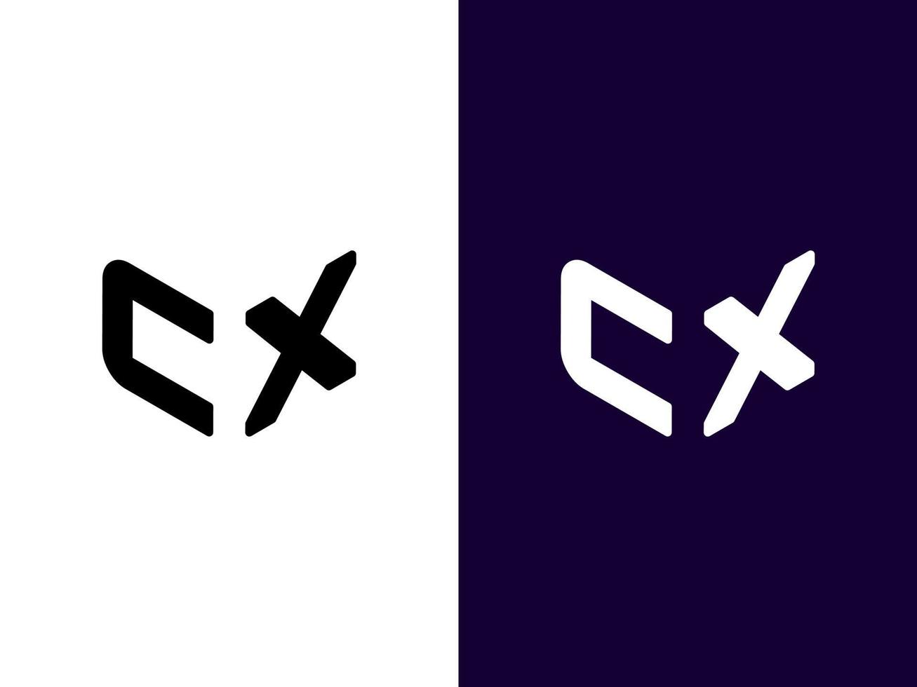initial bokstav cx minimalistisk och modern 3d-logotypdesign vektor
