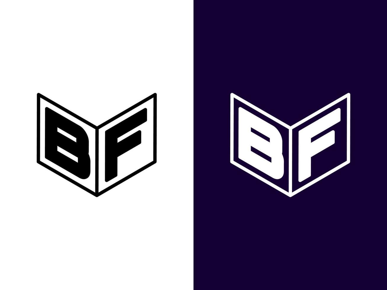 initial bokstav bf minimalistisk och modern 3d-logotypdesign vektor