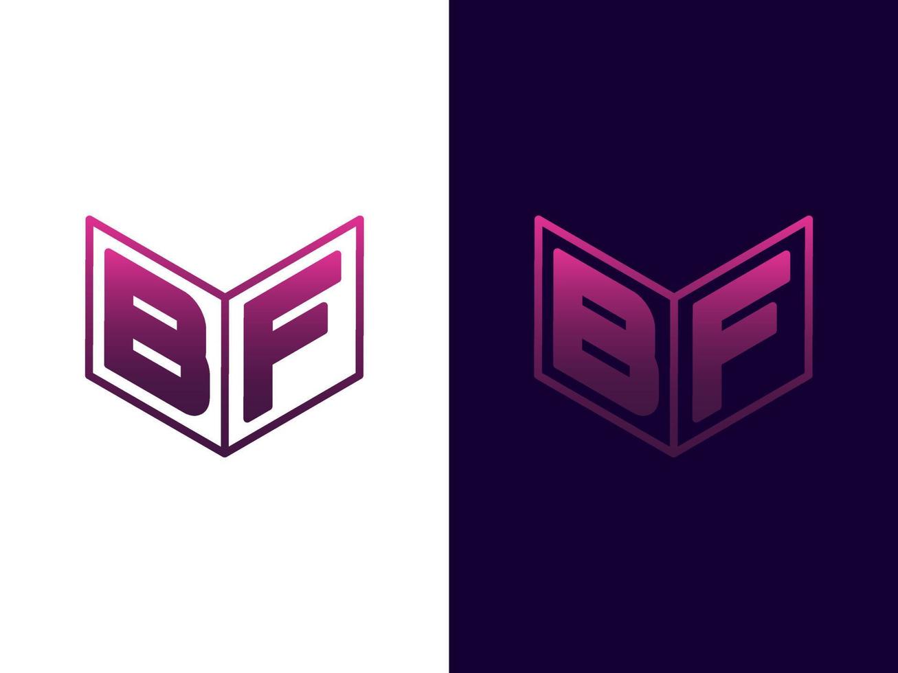 initial bokstav bf minimalistisk och modern 3d-logotypdesign vektor