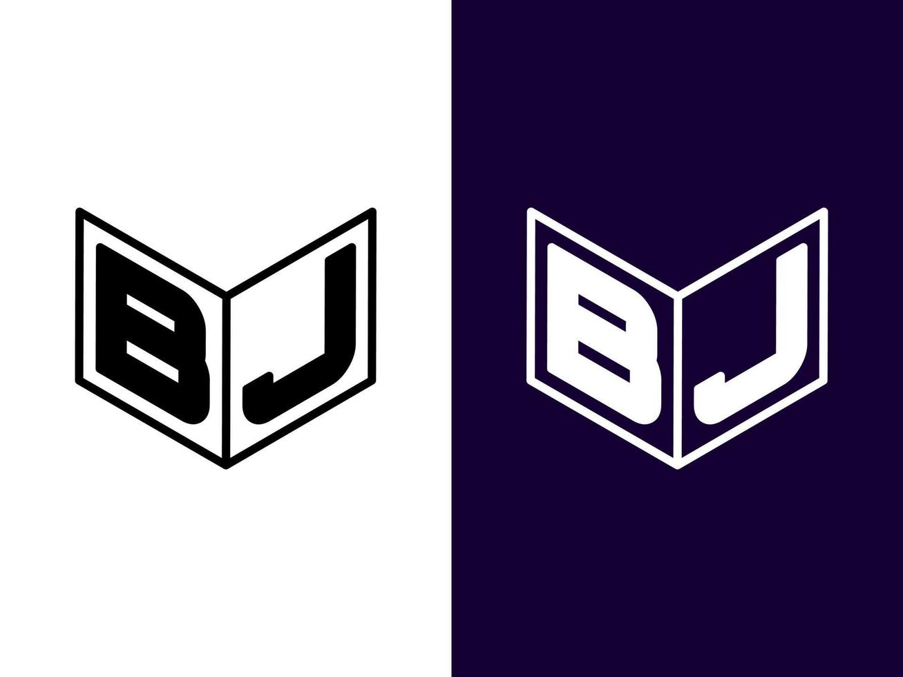 initialbokstaven bj minimalistisk och modern 3d-logotypdesign vektor