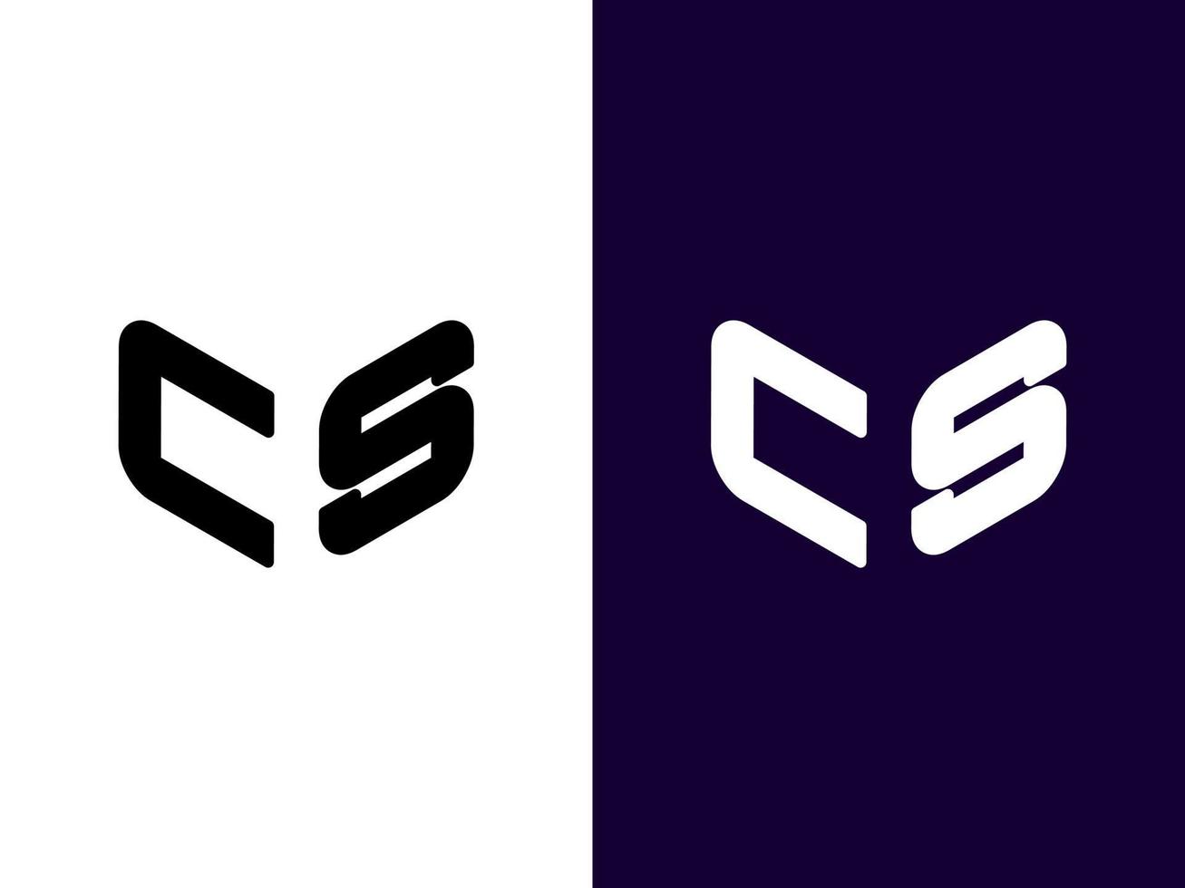 anfangsbuchstabe cs minimalistisches und modernes 3d-logo-design vektor