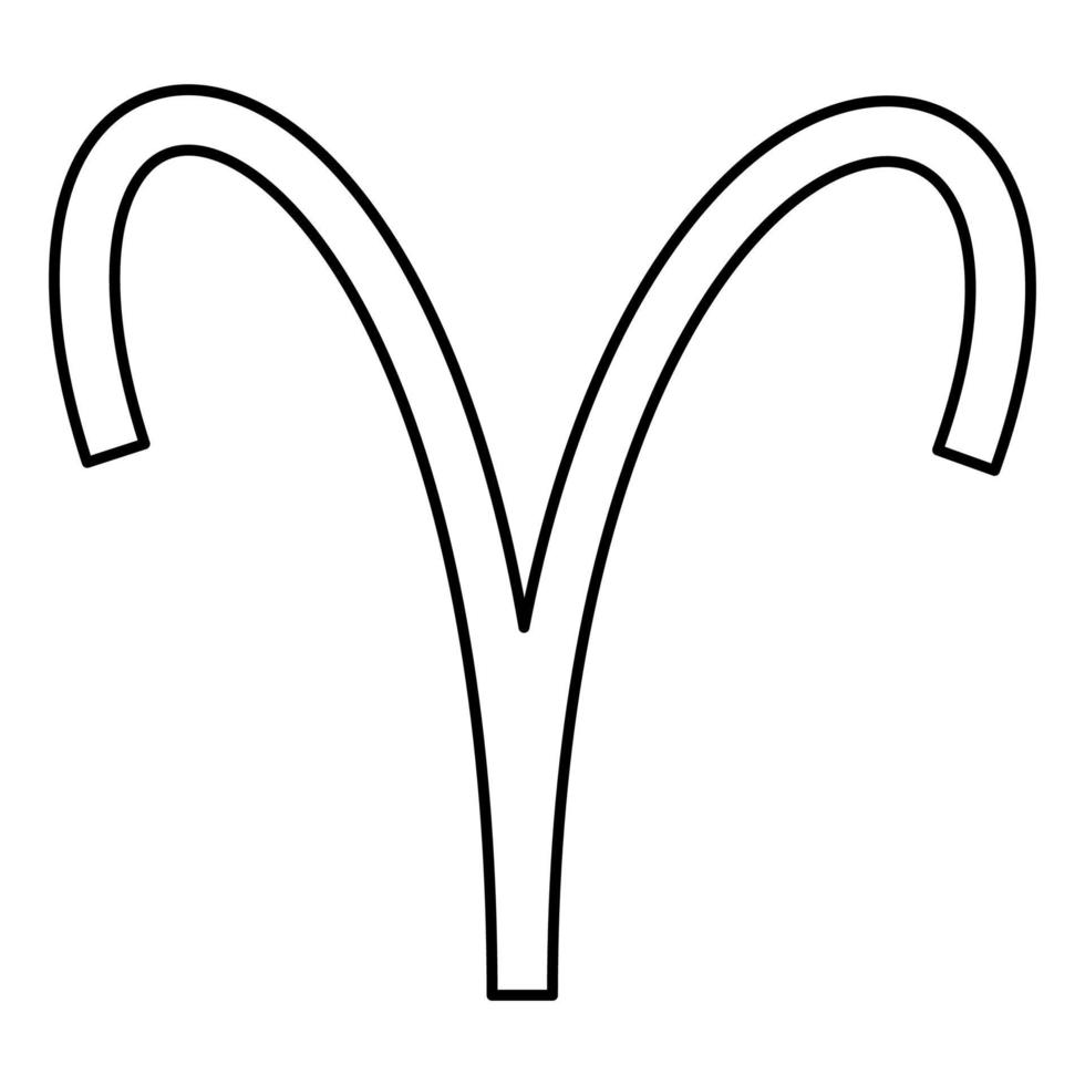 aries symbol ikon svart färg illustration platt stil enkel bild vektor