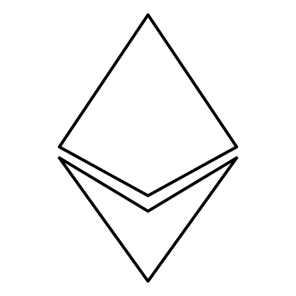 Etherium Symbol Farbe schwarz Abbildung: Flat Style simple Image vektor