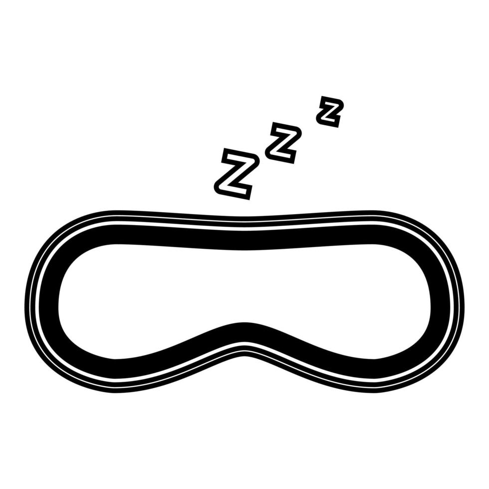 mask för sömn ikonen svart färg illustration platt stil enkel bild vektor