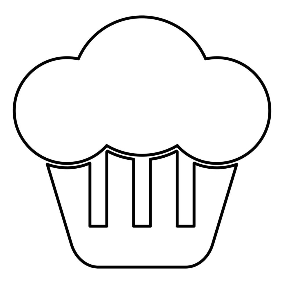 cupcake ikonen svart färg illustration platt stil enkel bild vektor