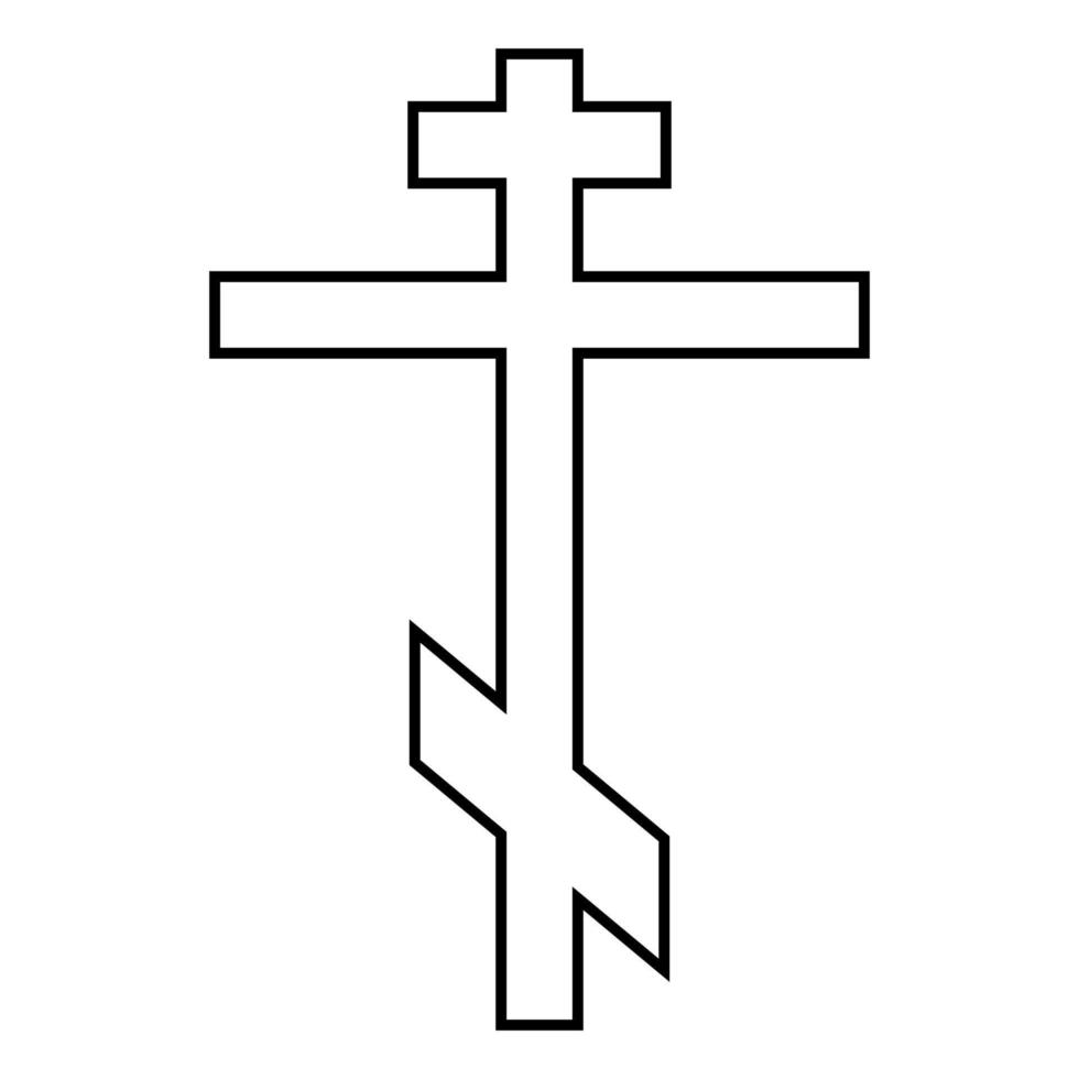 korsa åttauddiga av grekisk-katolska ortodoxa ikonen svart färg illustration platt stil enkel bild vektor