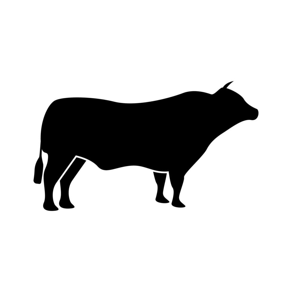 Stier, es ist ein schwarzes Symbol. vektor