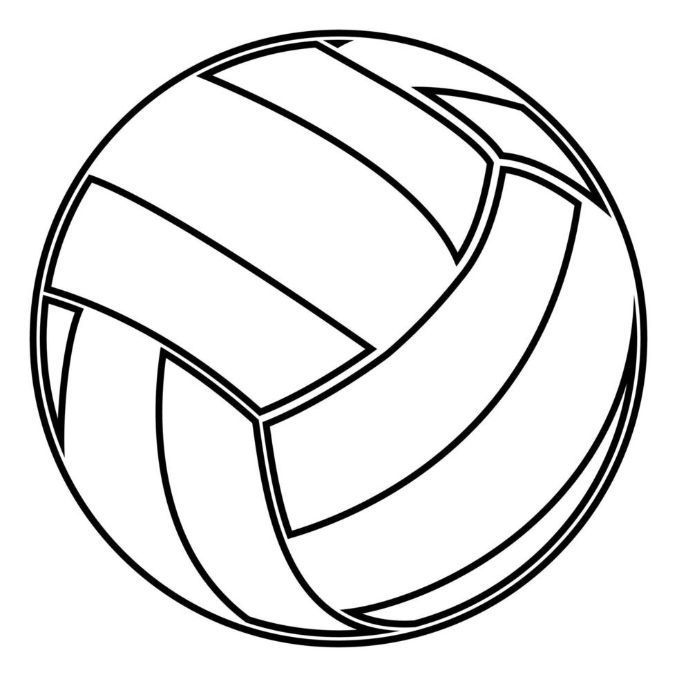 Symbol für schwarze Farbe des Volleyballballs. vektor