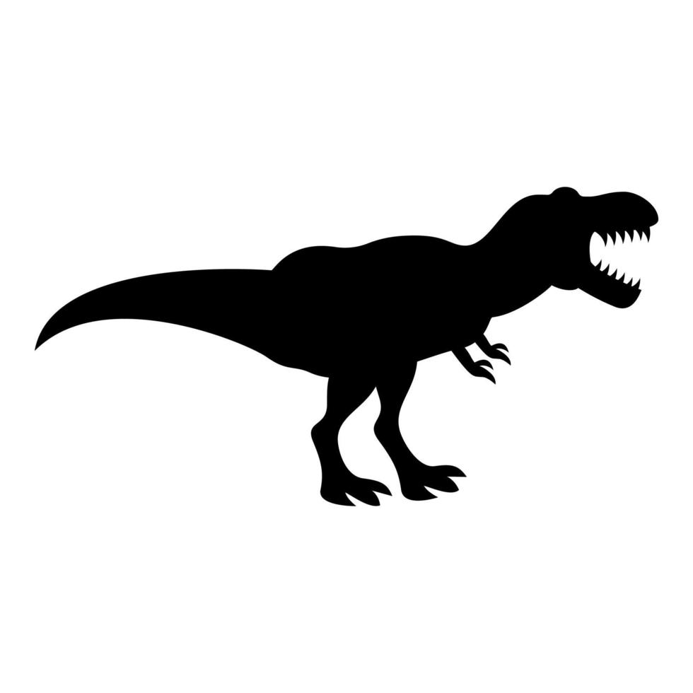 Dinosaurier Tyrannosaurus t rex Symbol Farbe schwarz Abbildung: Flat Style simple Image vektor