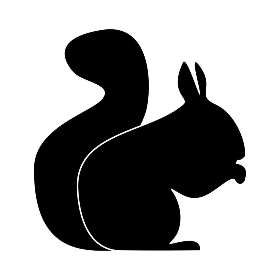 Eichhörnchen ist ein schwarzes Symbol. vektor