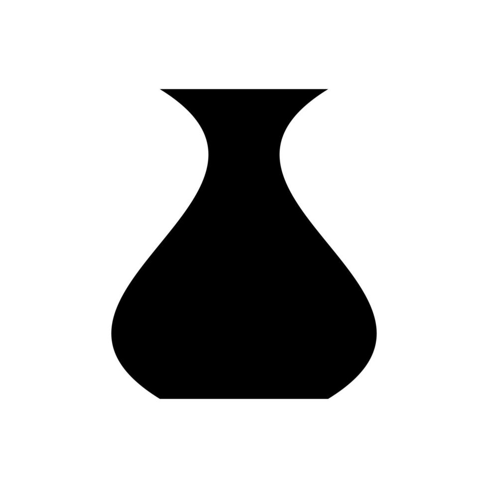 Symbol für schwarze Farbe der Vase. vektor
