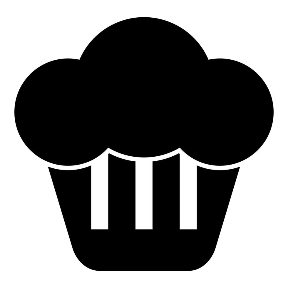 cupcake ikonen svart färg illustration platt stil enkel bild vektor