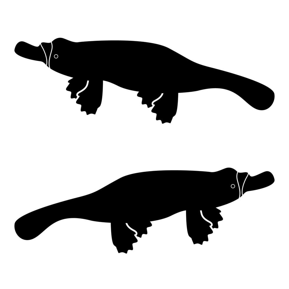 Schnabeltier oder Entenschnabel Symbol Farbe schwarz Abbildung: Flat Style simple Image vektor