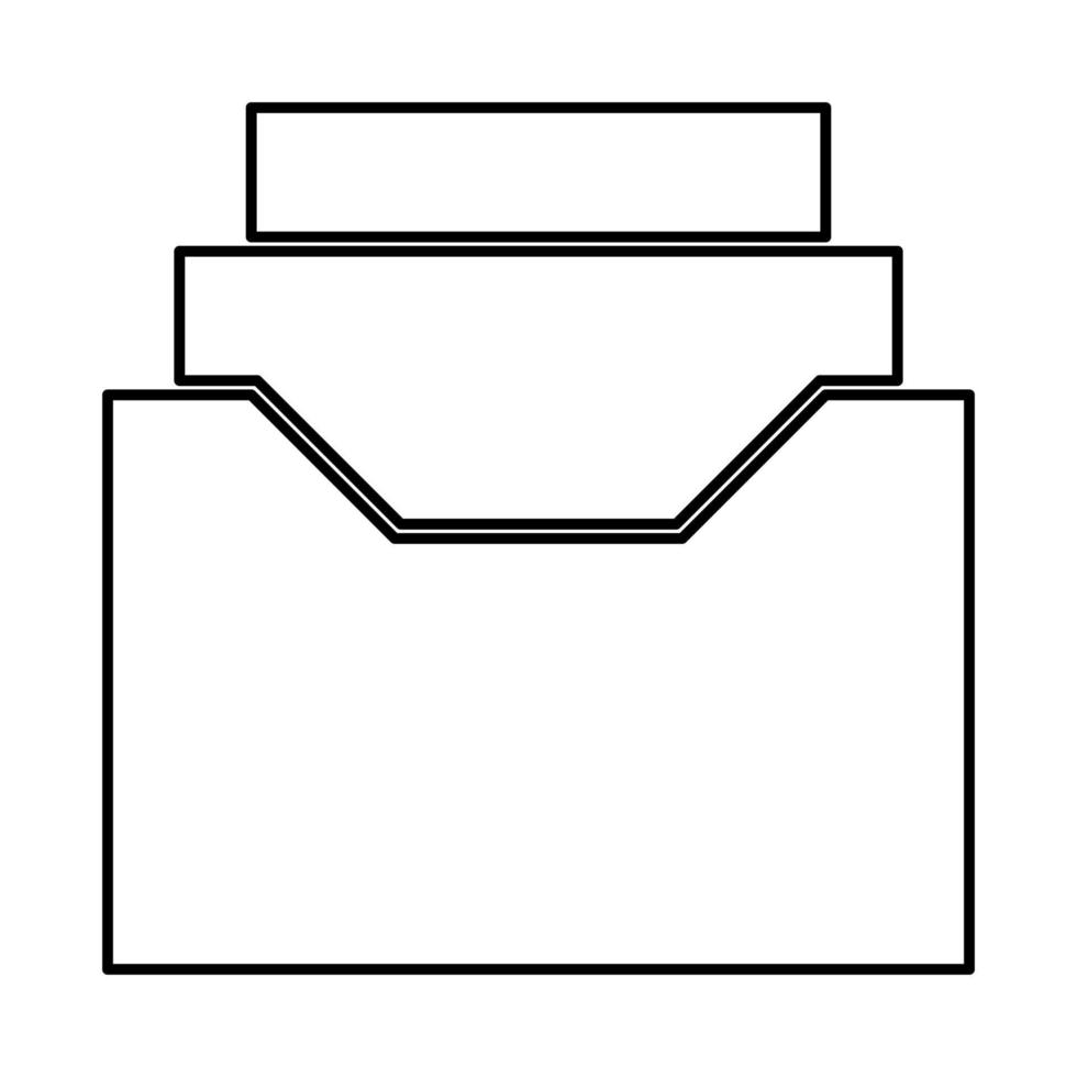 Dokumentenarchiv oder -schublade ist ein schwarzes Symbol. vektor